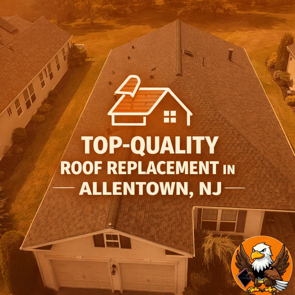 Full roof replacement service in Allentown NJ using premium shingles by American Empire GC.