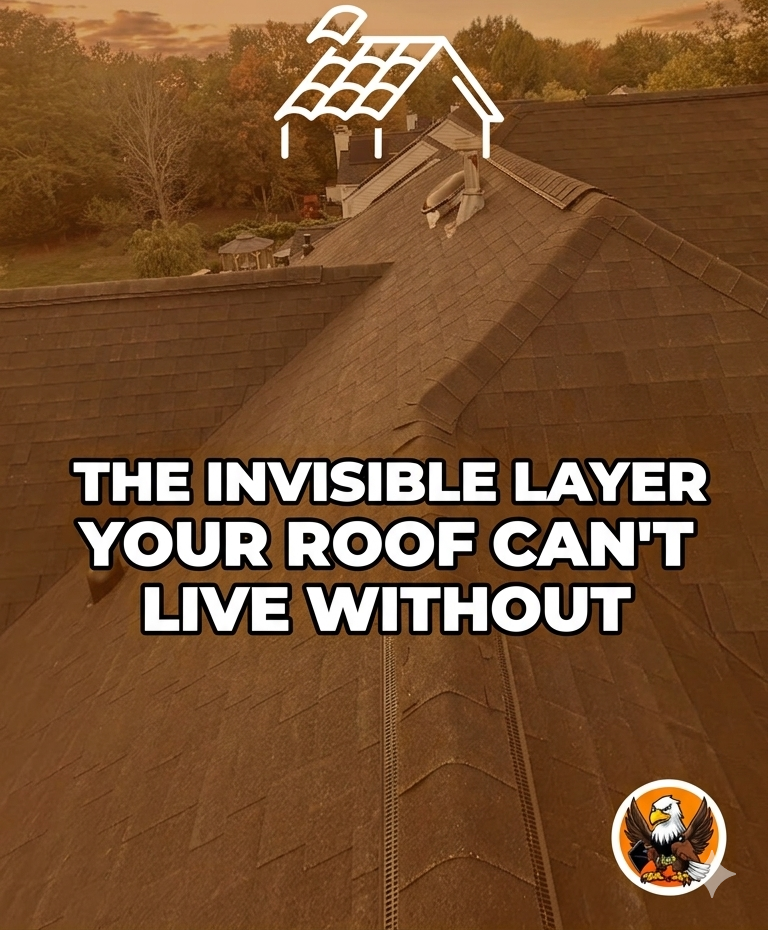 Installation of Ice and Water shield membrane for roof protection in NJ.